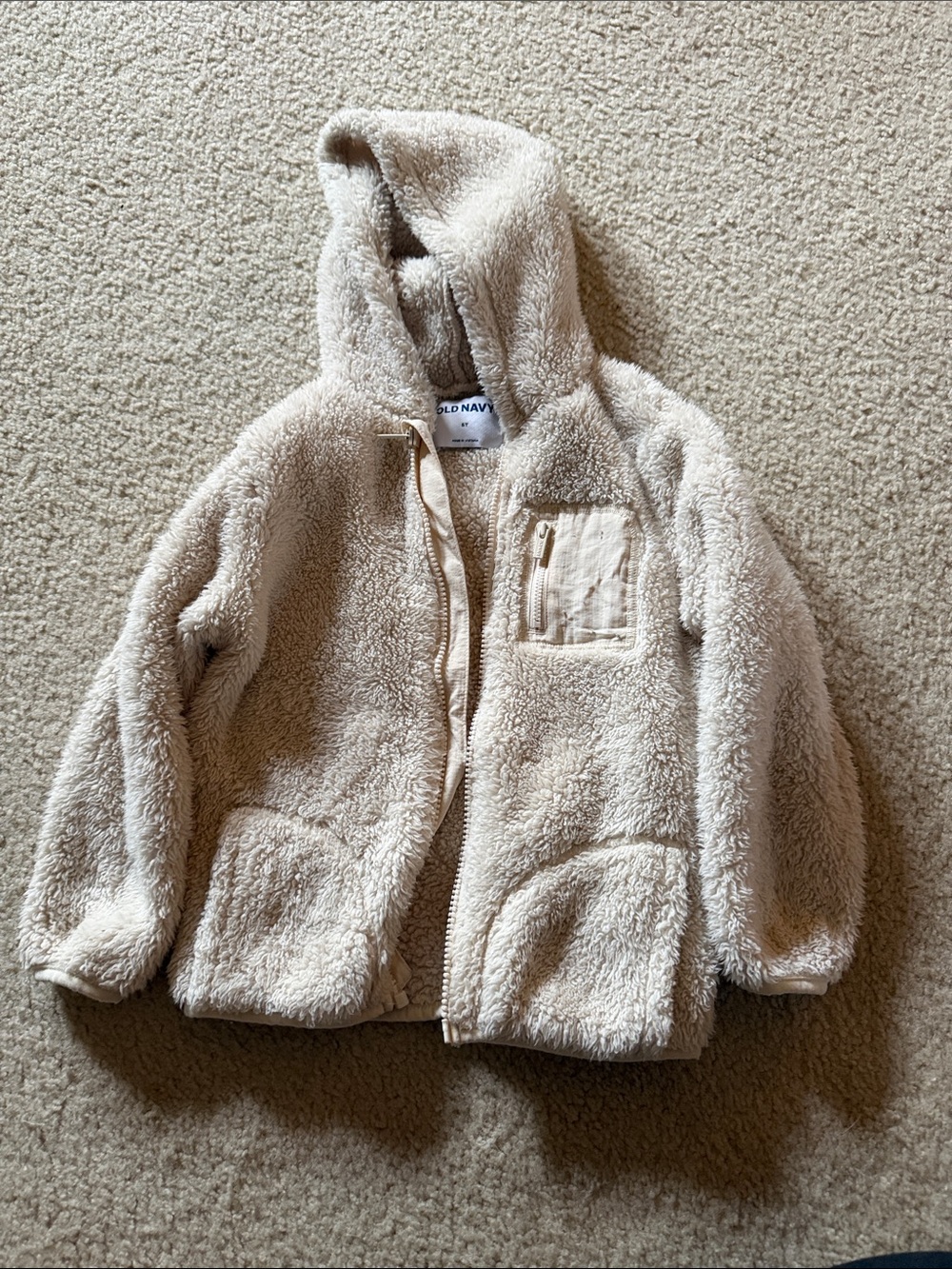 Old Navy Kids Cream Sherpa Zip-Up Hoodie